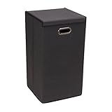 Household Essentials 5616-1 Collapsible Single Laundry Hamper with Magnetic Lid - Black