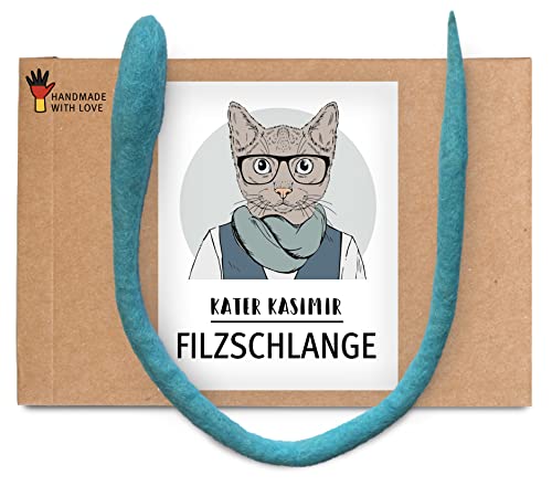 Serpent en feutre (environ 50 cm) - Jouet pour chat fabriqué à la main et avec amour en laine vierge pure - Jouet interactif pour chat Cover