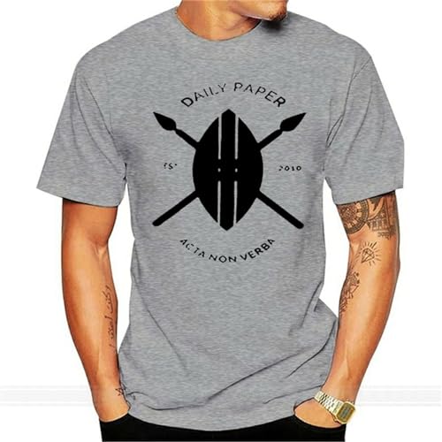 RDBGHAUK Daily Paper Half Sleeve T Shirt Cotton Tshirt Men Fashion t-Shirt Grey S