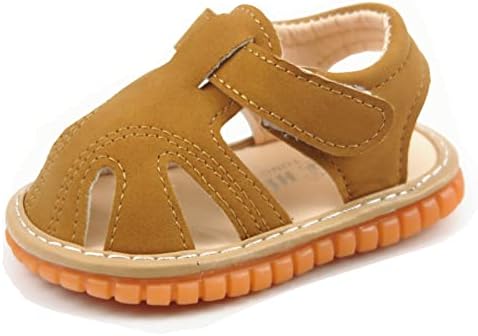 WILLFUN myppgg Baby Boy Girl Summer Infant Squeaky Sandals Premium Rubber  Sole Closed-Toe Non-Slip Shoes Toddler First Walkers Brown, 6 Toddler : Buy  Online at Best Price in KSA - Souq is