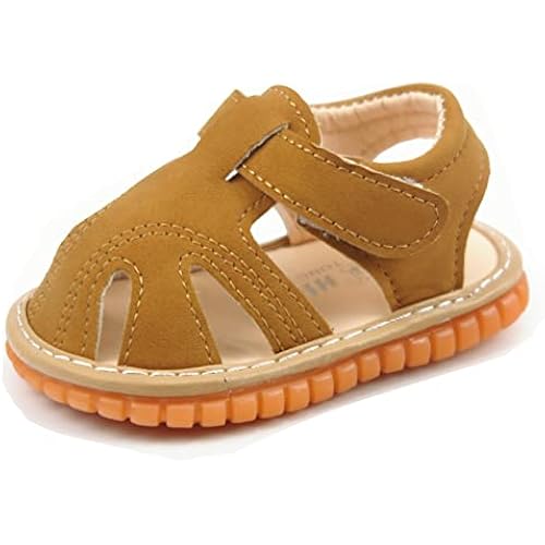 WILLFUN Baby Boy Girl Summer Infant Squeaky Sandals Premium Rubber Sole Closed-Toe Non-Slip Shoes Toddler First Walkers