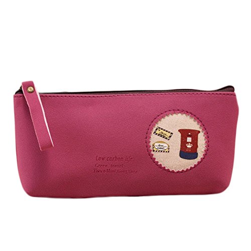 Preisvergleich Produktbild dylandy Federmäppchen Stift Tasche Halter Multifunktional Groß Kapazität Stationery Aufbewahrungstasche einfach pure color Make-up Tasche mit Reißverschluss 20 * 10 cm (Rose Lila)