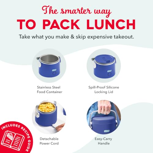 Image of DASH Hot2Go Personal Food Warmer, 20 oz Electric Lunch Box, Blue