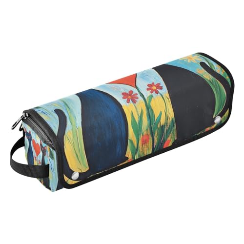Organizador 2 en 1 para herramientas de cabello con tapete resistente al calor removible, bolsa de almacenamiento para planchas, rizadores y secadores miniatura 1