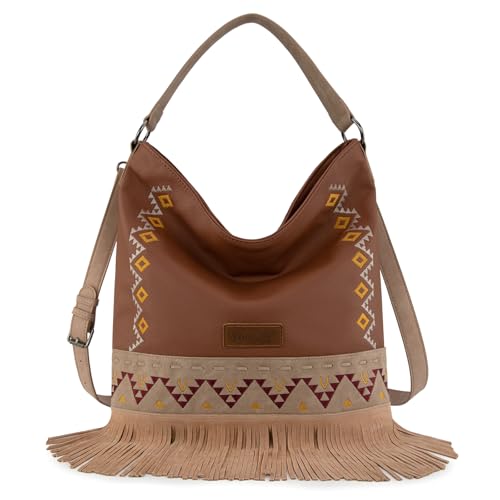 Image of Wrangler Shoulder Bag Aztec Purse Embroidered Fringe