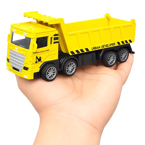 Image of VGRASSP 8 Wheels Dumper Truck Toy for Kids - Friction Powered Construction Tipper Toy Vehicle with Openable Back Door - Color As Per Stock