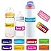 Personalized Bottle Labels Custom Water Bottle Name Bands with Logo Customized Engraved Reusable Silicone Sippy Cup Labels for Daycare School 1-15 PCS