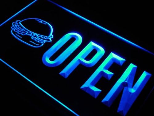 ADVPRO j765-b Open Hamburger Cafe Bar Beer Neon Light Sign