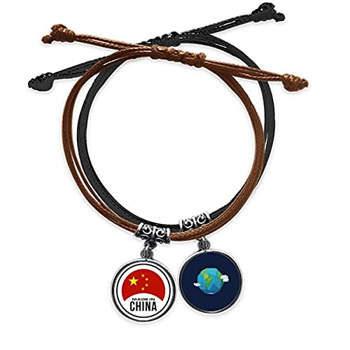 Pulsera de cuerda china artesanal con cadena de cuero de alta calidad