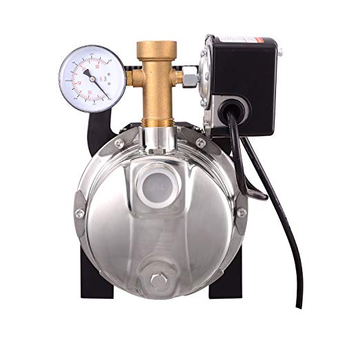 BACOENG 900GPH Shallow Well Jet Pump with Pressure Switch 20-40psi Stainless Steel Water Pump to Supply Fresh Water to Residential Homes Farms Cabins - Thumbnail 4
