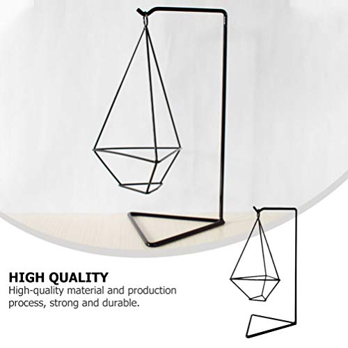 POPETPOP Carrinho de Exposição Titular Vaso de Vidro Hidroponia Plantador de Ferro Ornamento Stand P