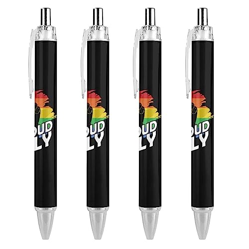 Bolígrafo del orgullo LGBT con tinta negra retráctil y clip de aliado para oficina