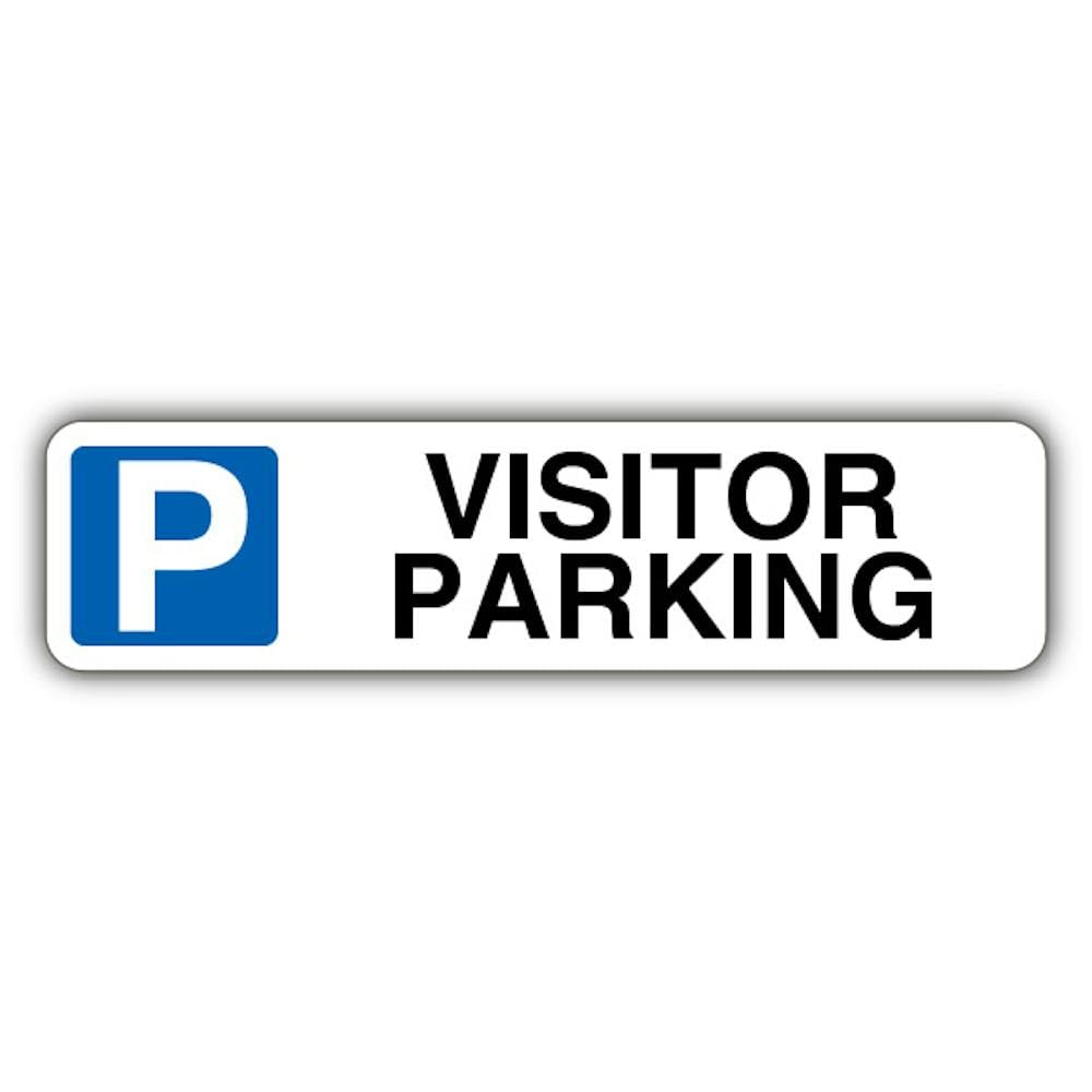 V Safety Visitor Parking - Mandatory Blue Parking - Kerb Sign Safety Sign - 400 x 100 mm - 2mm Rigid Plastic