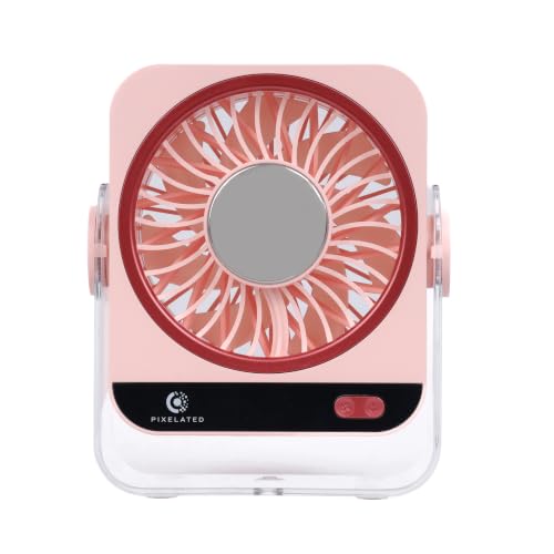 Image of Pixelated Rechargeable Fan for Home, 5 Speed Levels, 3600mAh Battery