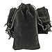 Pack of 25 Velvet Gift Bags Drawstring Jewelry Pouches Candy Bags Wedding Favors (6" X 4", Black)