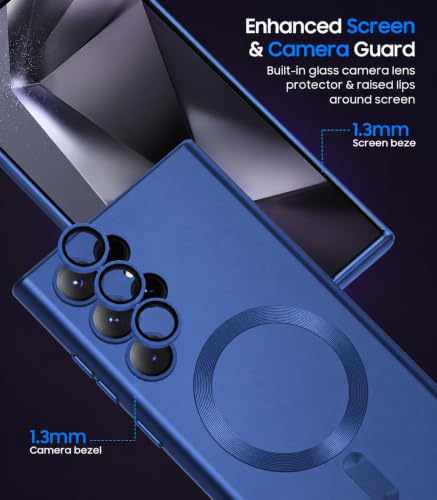 Image of DIZORO Samsung S24 Ultra Case, Compatible with Mag Safe Back Cover, Matte Luxury Metallic Luster Flexible TPU Wireless Charging Shockproof Case with Camera Protector (Metallic Silver)