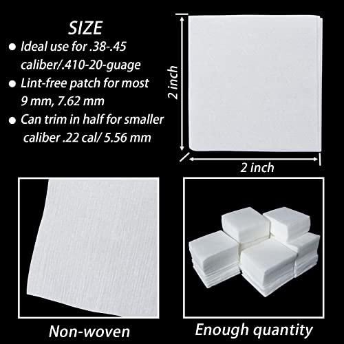 2" Gun Cleaning Patches 600 Count And 12" Silicone Gun Cloth In Plastic Box - Gun Cleaning Supplies Includes Lint Free Gun Cloth Cleans Polishes Protects, 9Mm Gun Patches Fit For .22-.45Cal Firearms #TOP3