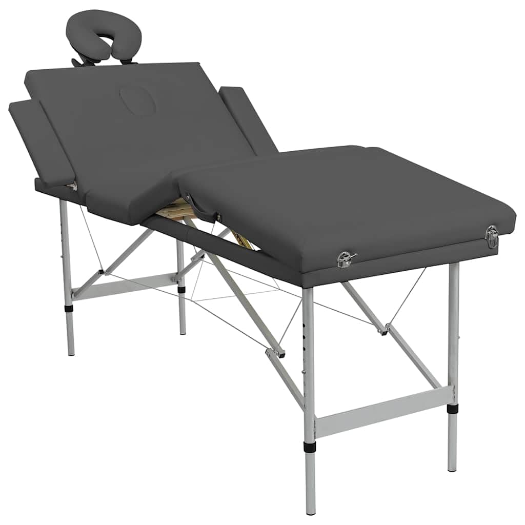 Massagetisch mit 4 Zonen Aluminiumrahmen Anthrazit 186×68 cm,Gesundheit & Schönheit,Körperpflege,Massage & Entspannung,Massagetische,Anthrazit,17.85 kg-110176