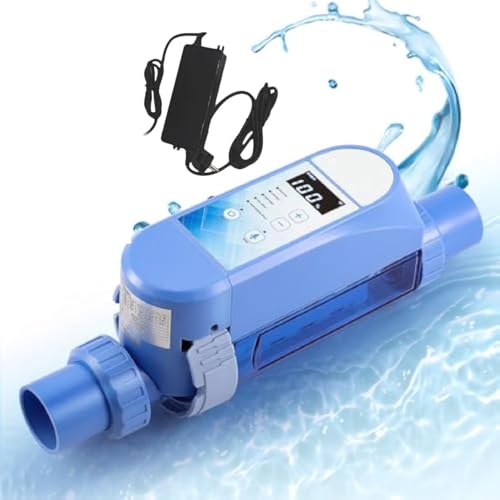 LTdlhFk Sis-Tema De Cloración De Agua Salada para Piscinas, Generador De Cloro Salino para Piscinas Enterradas, Panel De Control LED, Control Remoto por WiFi Y Aplicación Integrados,68m³-16g/h