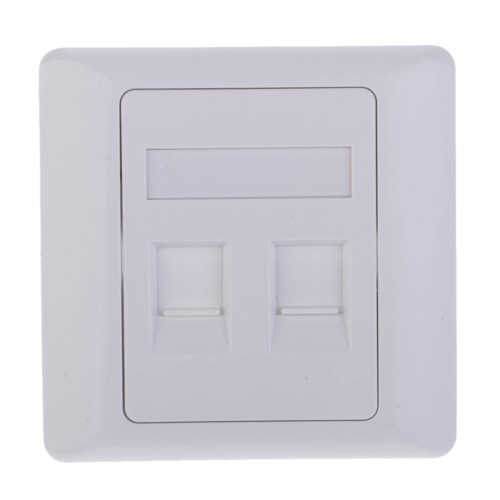 Double Ports CAT6 Wall Outlet Face Plate RJ-45 Network Ethernet Shuttered Socket Data Keystones 2 Holes White|Outlet Plates|Wall Plates|Electrical|Home-image-26