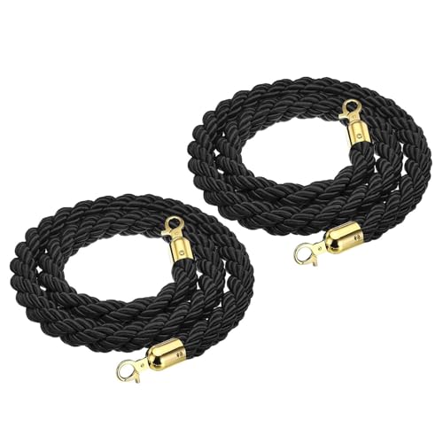 Barrière de sécurité en corde de chanvre tressée de qualité supérieure noire et dorée