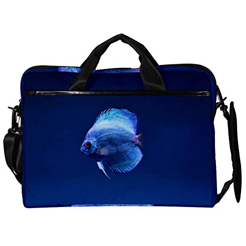Sacoche ordinateur portable 14 pouces sac bandoulière PC 15.4 motif discus bleu