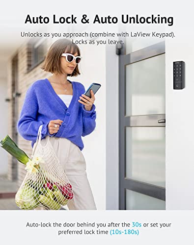 Image of LaView Bluetooth Enabled Door Lock, Wireless & Keyless Entry Smart Door Lock, Alexa and Google Assistant-Enabled Smart Lock, Auto-Lock, Unlock Tracking, LaView App Control, Fits on Most Deadbolts