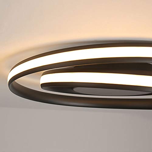 Plafonnier LED moderne noir avec télécommande lustre dimmable - 3