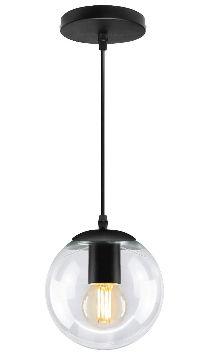 B&Q -  Vintage Clear Glass Globe Pendant Light Shade M0086