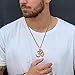 VNOX Aum Om Yoga Pendant Necklace - Yoga Hindu Spiritual Amulet Jewelry Sanskrit Symbol Om Aum Ohm Yoga Pendant Necklace for Men,Gold Plated