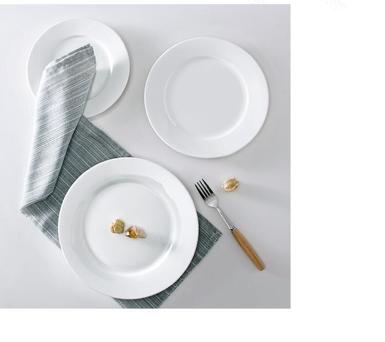 Talerze Ceramiczne Płaskie Talerze Restauracja Hotel Przekąski Talerz Owocowy Moda Biały Zachodni Płaskie Talerze Obiadowe (8 cali)