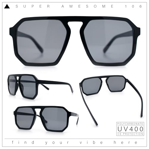 Image of SA106 Mens Octagon Geometric Plastic Racer Mob Pilots Sunglasses