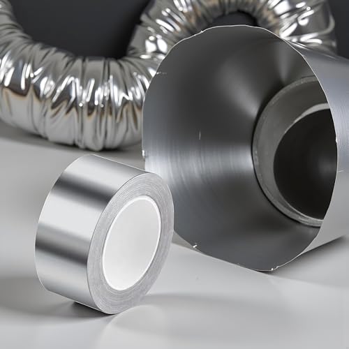 Image of Silver Aluminum Foil Tape, Aluminum Air Duct Tape,Insulation Adhesive Metal High Temperature Heavy Duty, Silver Aluminum Foil Tape,Multi-Purpose Metal Tape Waterproof Tapediao