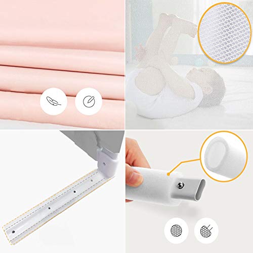 Garde-corps de lit rose pour sécuriser les nuits de bébé - 4