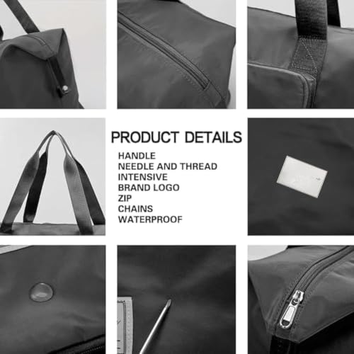 Image of Women's 41 L Expandable Travel Duffle Bag, Nylon Foldable Luggage Hand Bag with Carry Handles, Shoulder Strap and Front Pocket for Trips, Weekend Travel, Airport and Overnight Use