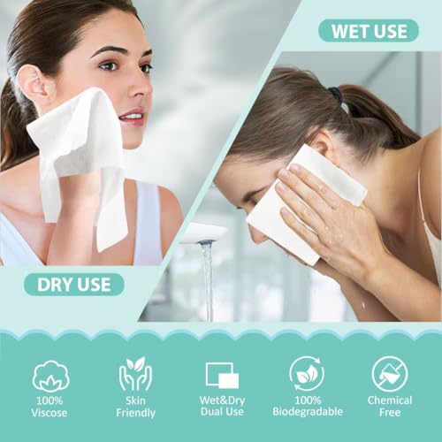 Image of HOMEXCEL Face Towels, Disposable Face Towelette Ultra Soft & Absorbent
