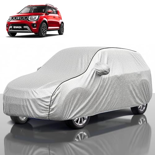 Image of Kayme Compatible with Silver Ignis Car Cover Waterproof Car Body Cover for All Weather Proof & Full Bottom Elastic, Triple Stitching with 100% Nail Proof Cover
