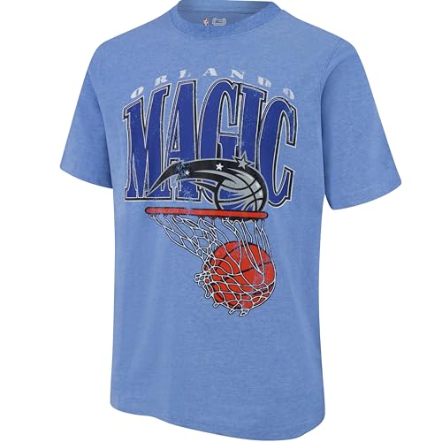 Ultra Game Men's NBA Official Hoops Short Sleeve T-Shirt, Orlando Magic, Team Color, Small