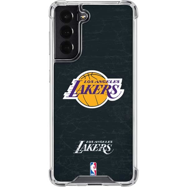 Skinit Clear Phone Case Compatible with Galaxy S22 - Officially Licensed NBA Los Angeles Lakers Black Primary Logo Design