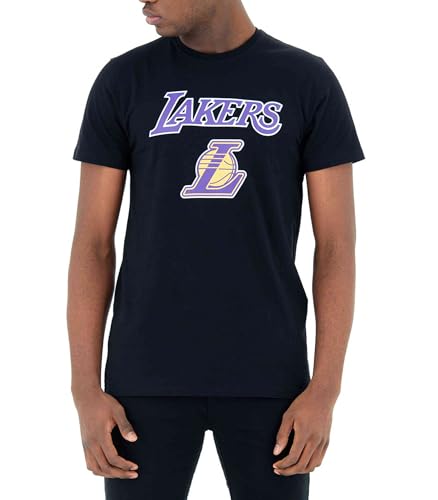 New Era - Camiseta con Logo de los Angeles Lakers de la NBA, Negro, XXL