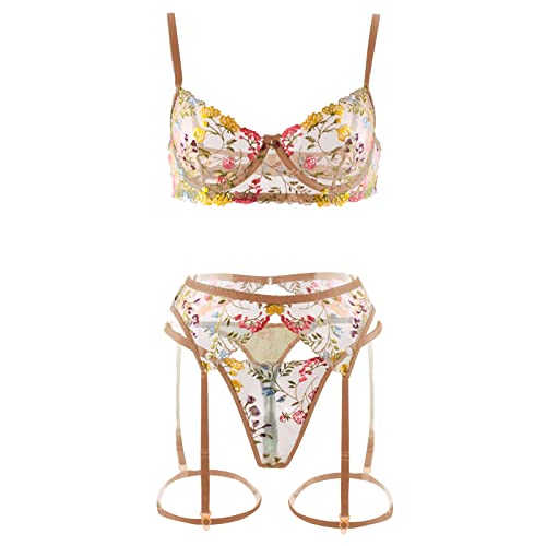 String boucle jambe et soutien-gorge transparent dentelle de créateur