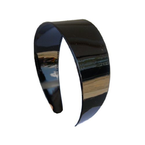 Black 2 Inch Wide Hard Plastic Headband with Teeth Hair band for Women and Girls (Keshet Accessories)