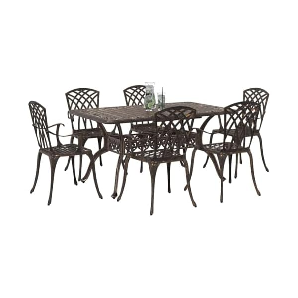 Garten Essgruppe Aluminium Bronze 7-teilig