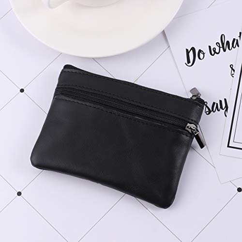 Porta-cartão de crédito unissex unissex curto e pequeno porta-moedas com zíper delicado (marrom clar