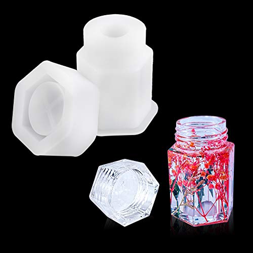 Gukasxi Box Resin Matrix with Lid, Bottle Silicone Resin Matrix, Storage Box Matrix, Resin Storage Bottle Container Silicone Epoxy Resin Matrix for DIY Jewelry Container Decorative Resin Crafts