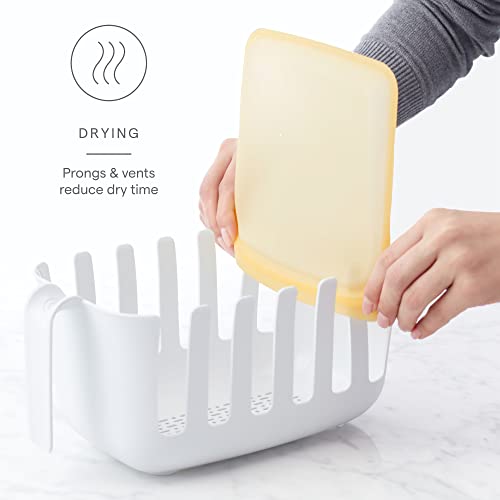YouCopia Reusable Silicone, White, Bag Drying Rack and Bin Set - Image 2