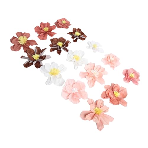 Fleurs papier crépon grandes dimensions : kit de décoration murale pour anniversaire et fête