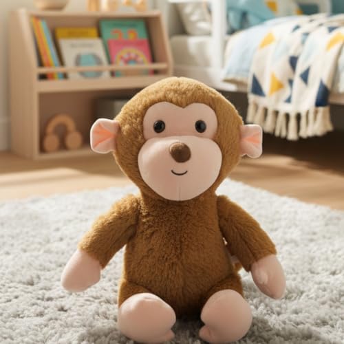 Image of Mirada Cute Brown Monkey Soft Toy | Supersoft Stuffed Animal Plush for Kids & Girls | Soft Toys for Kids, Stuffed Animals, Animal Soft Toys, Cuddle Toy, Baby Gift, Gift Item, Room Decor Plush | 23cm