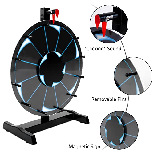 Hooomyai 15” Prize Wheel Spinner 12 Slots Heavy Duty Base Dry Erase Spinning Wheel For Prizes With Dry Erase Markers And Eraser For Carnival Trade Show Party #TOP2