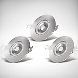 B.K.Licht - LED Einbaustrahler 3er Set - spritzwassergeschützte LED Spots - Badezimmer geeignet - ultra flach 25mm
